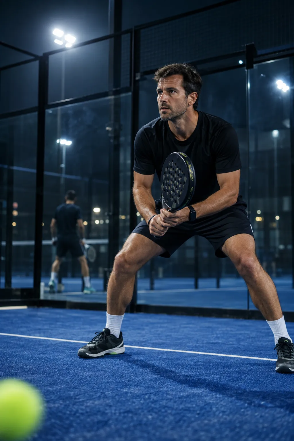 Player waiting to receive serve